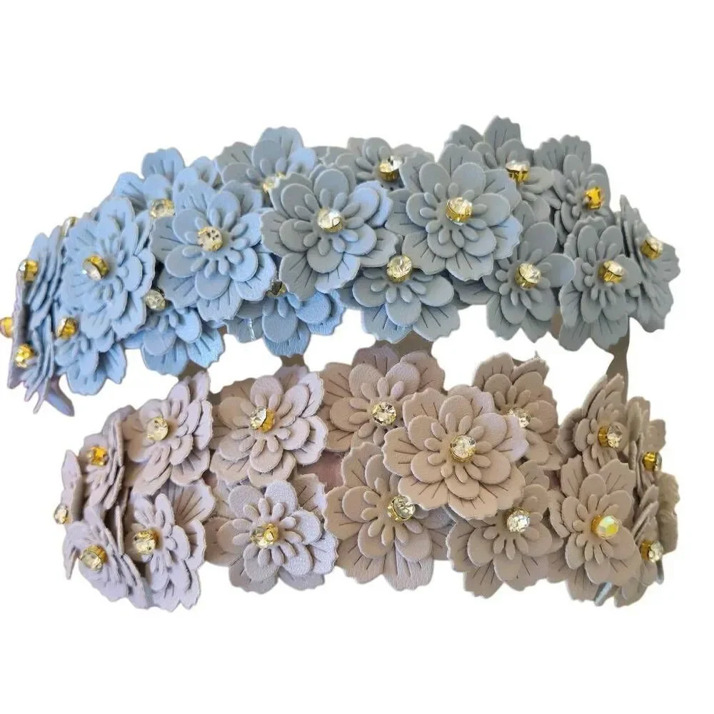 NWT Gretchen Scott Womens Floral Purple and Blue Headbands Size Adult